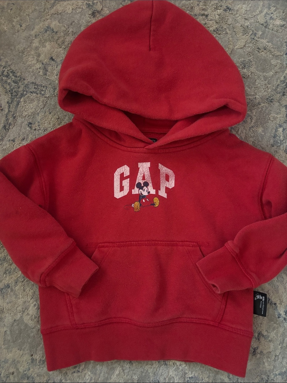 GAP Red Kids Hoodie with Mickey Graphic